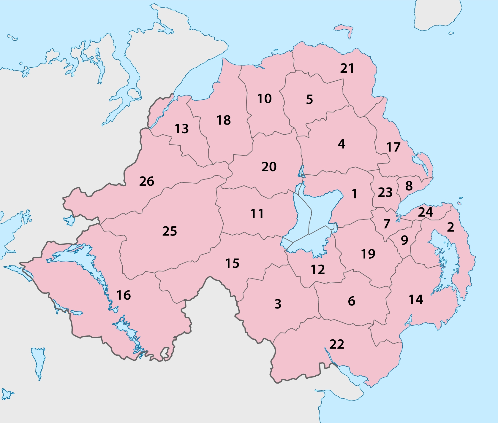 Districtele Irlandei de Nord