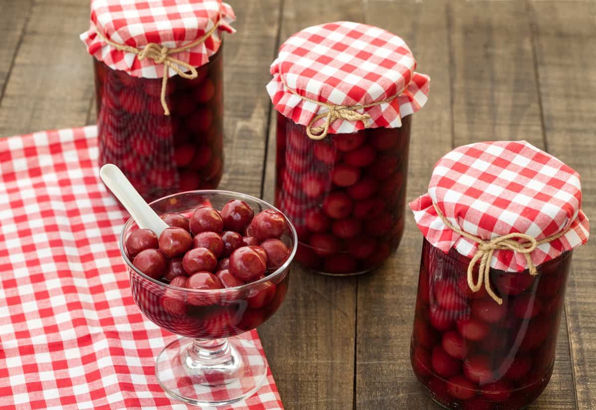 Sour cherry compote
